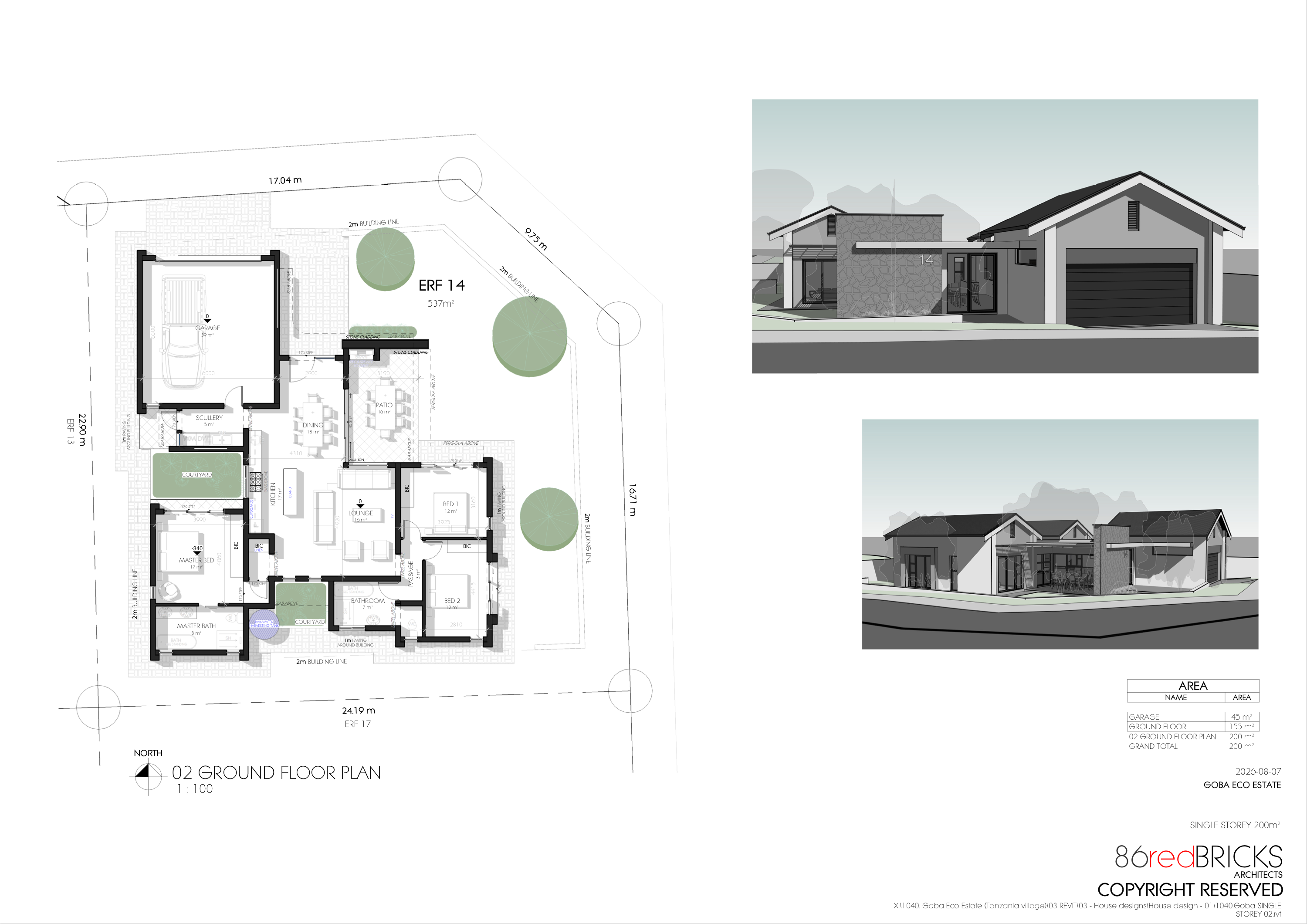 Plot 14 — single storey 200 m²