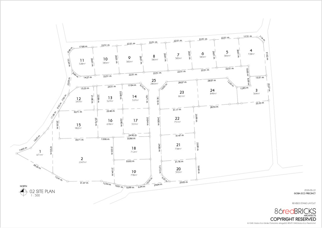 Revised stand layout — site plan